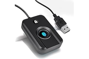 JIAN BOLAND JIANBOLAND Lecteur d'empreintes digitales USB pour Windows 10/11, lecteur d'empreintes digitales Windows Hello avec écran de verrouillage en un clic, configuration automatique du pilote avec câble de