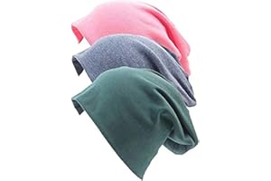 FAIRYRAIN 3 Pack Unisex Soft Comfy Cotton Beanie Head Scarf Hat CapTurban Muslim Cap Hats for Hairloss, Sleep Cancer