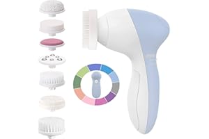 COSLUS Spazzola Pulizia Viso, Impermeabile Pulizia Viso Elettrico con 7 Testine, Massaggiatore Viso Per La Pulizia Profonda del Viso a 360°, Pulizia del Viso Delicata da Punti Neri, Esfoliazione