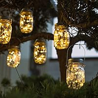 Wasserdichte Hängeleuchte, 6 Stück 20 Led Solar Mason Jar Licht, IP65 Wasserdichte Solar Einmachglas Aussen Lampions…