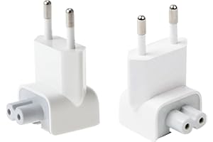 BEYEE AC Adapter Plug Convertisseur de Chargeur de Voyage, Connecteur de Rechange pour tablettes iPod, iPhone, iPad, Adaptateur Secteur Macbook (2xEU Plug) White