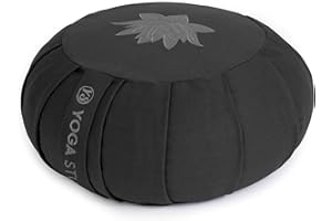 Yoga Studio Pleated Round Zafu Buckwheat Meditation Cushion - Lotus Leaf