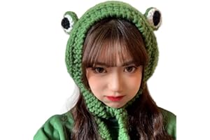 Tocwick Frog Hat Knitted Frog Hat Crochet Headband Cute Outdoors Big Eye Frog Cap Ear Protective Festival Cosplay Hat Women Girls