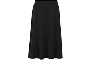 SLK KENTEX Women's Plain 8 Panels Flare Skirts Half Elasticated Waist 31" Length Below The Knee