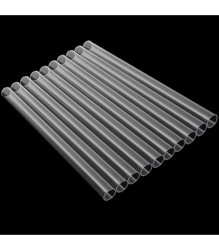 5Pcs Clear Rigid Plastic Tubing With Caps 8 Inch/205mm Length Round Plastic Tubing Id 0 91inch Portable Storage Tube Polycarbonate Tube Incense Sticks Bea