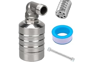 GARQITWAN Valvola a Galleggiante, 1/2 Pollici Valvola Automatica a Galleggiante Valvole Galleggiante in 304 Acciaio Inossidabile Con Soffietto di 30 cm e Controllo Filettatura per Serbatoio Dell'acqua Piscina