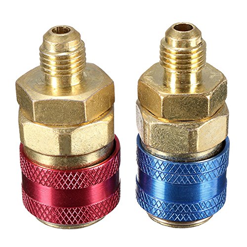 Preisvergleich Produktbild ChaRLes 2pcs geradlinige Kältemittel Gelenk-SchnellKuppler-Anschlüsse R134A Adapter