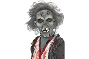 MZSX Fiesta de Disfraces de Halloween Realista Máscara de Látex de Cabeza Humana Reales Personas Anciana Carnaval, Vampiro Scary Monster Disfraz de Demon Zombie Props para Cosplay