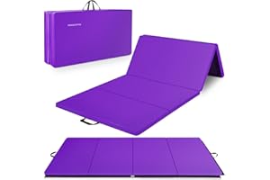 "BalanceFrom All Purpose 2-Inch Extra Thick High Density Anti Tear Gymnastics Gym Folding Exercise Aerobics Mats, Multiple Sizes, Multiple Colors"