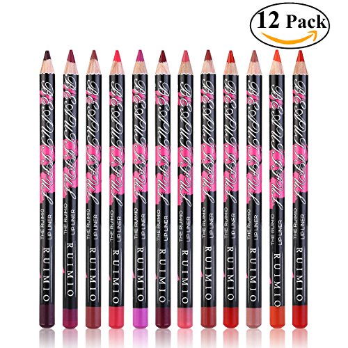 RUIMIO 12 Farben Lipliner Wasserdichtes Lip Liner Set 15cm Lippenkonturenstift