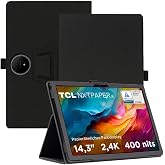 AKNICI Case for TCL NXTPAPER 14 WiFi Tablet 14 Inches, PU Protective Case Cover with Magnetic and Safety Belt and Stand Funct