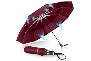 Herreicher Ombrello Pieghevole Antivento Pioggia da Viaggio - Nuovo Portatile Ombrelli per Uomo Automatico Ombrello da Pioggia Pieghevole Leggero Ombrello Inverso Resistenti alle Tempeste