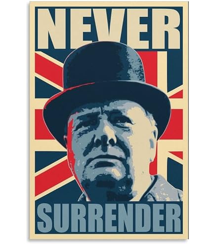 Stampa Artistica Incorniciata A4 - Ritratto Vintage Di Winston Churchill - Quadro Per Parete UK