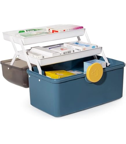 Boîte De Rangement 3 Étagères Avec Couvercle Transparent Et Poignée - Multi-usages