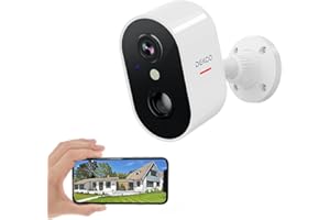 DEKCO Überwachungskamera Aussen Akku, Kabellose Sicherheitskamera Außen/Innen, 1080P Kamera Überwachung WLAN, PIR Bewegungsmelder, Nachtsicht, IP66 Wasserdicht, Unterstützt 2,4G Wi-Fi/128GB SD-Karten