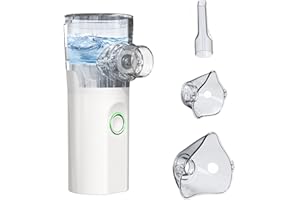 FORESTM Nebuliser Machine for Adults and Kids, Rechargeable Portable Nebuliser, Handheld Ultrasonic Inhaler, Silent Nebulizer with 2 Masks, Handled Nebulizer for Home