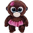TY Nadya Monkey Beanie Boos Regular, Beanie Baby Soft Plush Toy, Collectible Cuddly Stuffed Teddy