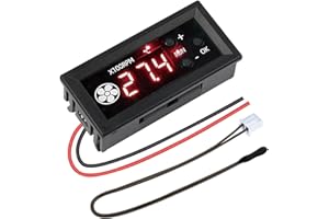 GIFTGEM DC 12V 4-Wire Adjustable Fan Speed Controller, Fans Temperature Regulator with Digital Display Temperature and Speed Supports 3A Fan PWM 25KHz