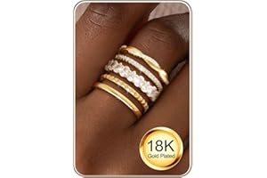 ZNBOH Ringe Gold Silber Damen 18K Vergoldete Wasserfest Goldene Ring Set Verlobungsring Stapelbar Statement Promise Daumenring Fingerring Goldring mit Zirkonia Schmuck für Frauen Mädchen Größe 52-62