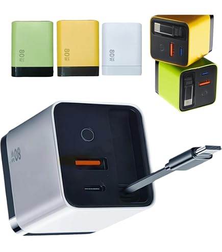 Mcdodo Caricatore USB C con Cavo USB C Retrattile, Alimentatore USB C GaN Caricatore Veloce 3-Port 67W GaN Caricatore USB C Rapido PD per iPhone 16 15, MacBook Pro, Xiaomi, Pixel