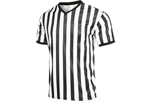 redgino Herren Schiedsrichter Shirt Frauen Schwarz & Weiß Streifen Kostüm Kurzarm Fußball Fußball Basketball Schiedsrichter Trikot Halloween