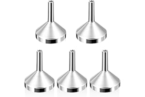 QGH 5 Pcs Mini Funnels for Filling Bottles – Small Stainless Steel Funnels for Essential Oils, Spices, Flasks & Liquids – Durable & Reusable Hip Flask Funnel for Kitchen & DIY Use