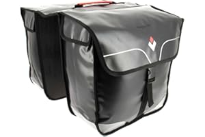 Hapo-G - Sacoche vélo Porte Bagage arrière - Sacoche Rigide à Pont Waterproof - Accessoire Velo Electrique (VAE), VTT, VTC, Ville - Capacité de 32L, 2x16L - Noir - 35 x 14 x 34 cm