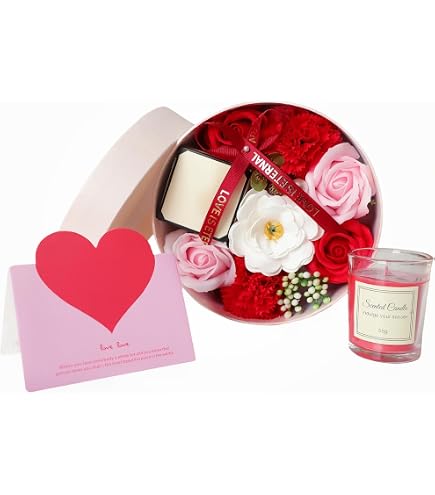 18 Savons En Forme De Rose Gearmax - Boîte Cadeau Violette Pour Bain Romantique