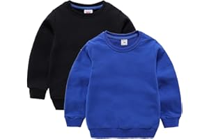 DCUTERQ Felpa Girocollo Bambino Manica Lunga in Cotone Ragazzo Pullover Top Moda Maglietta Sweatshirt Ragazzi Felpa Senza Cappuccio 1-8 Anni