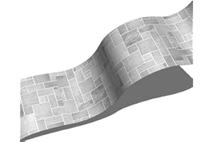 Guest Ruyunlai Borde del Papel Pintado Auto Adhesivo del Papel Pintado del PVC Cenefa Autoadhesiva para DecoracióN De Pared De Cocina BañO 10cm X 200cm