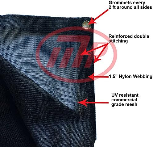 FJYW Premium 70% Sun Shade Cloth, 12 x 16'/7 oz, Black