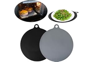 KYAOAYO 4 tappetini rotondi per piano cottura a induzione, in silicone, antiaderente, resistente al calore, antiscivolo, per piano cottura a induzione, tappetino da tavolo multifunzionale, anti-graffio (nero)