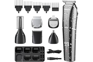 Beard Trimmer, 6 in 1 Men Hair Clipper HOMEASY Electric Hair Trimmer Razor Rechargeable Professional Mens Grooming Kit Hair Cutting Machine with LED Display Hair Shaver for Men Kids Barbers