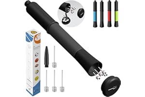 Fenxyo Dual-Action Ball Pump with Needle Storage, Football Pump with 5 Needles & Extendable Cable, Hand Pump Air Pump for Balls, Basketball Football