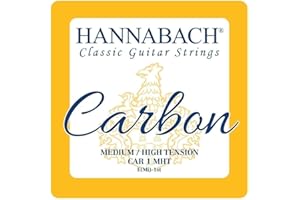 Hannabach Cuerdas Para Guitarra Clasica Carbono Tension Media/Alta - Juego Cuerdas Agudas Mi1+Si2+Sol3