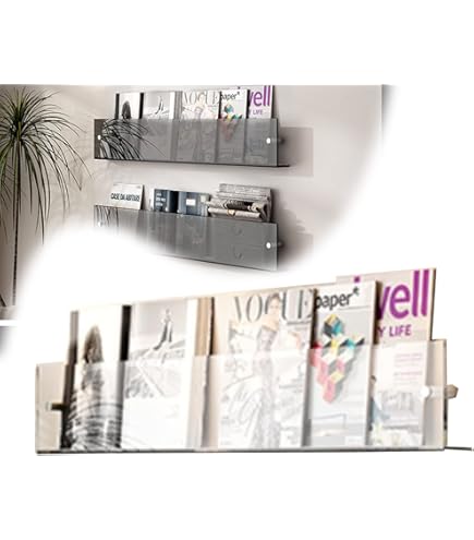 DuvinDD Lot De 2 Porte-revues En Acrylique Transparent De 60 Cm De
