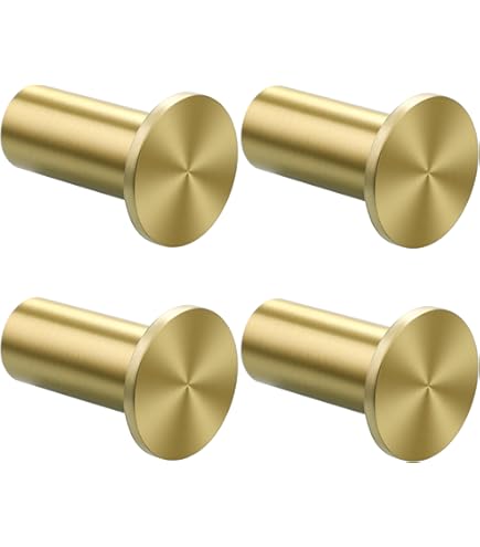 QUARKZMAN Decoratieve wandhaken, 4 stuks, massief messing