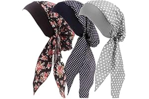 Ever Fairy Bufanda para mujer, estilo vintage, elástica, banda ancha, para quimioterapia, turbantes, para dormir