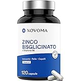 NOVOMA Zinco Bisglicinato 15mg TRAACS®, Con Vitamina B6 Bio-Attiva, Zinco Alto Assorbimento, Integratore Antiossidante per Uo