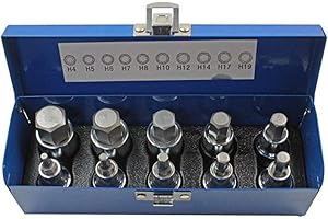 SAMCORN BERGEN TOOLS B1695 US Pro - Juego de llaves de vaso hexagonal de 1/2 pulgadas