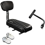 Samyoung Bicycle Rear Seat Cushion Armrest Footrest Set,Sanlinkee Bike Back Seat Child Safety Cushion Armrest Handrail Rear Feet Pedals(Black)