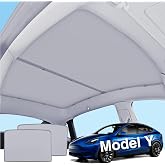 AAMHHM Tesla Model Y 2020-24 Nano Ice-Crystal Anti-UV Sun Visor Grey | Foldable, Easy Installation, OEM Appearance, UV Blocki