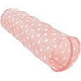 RELSY Pink Kid's Pop Up Tunnel, Starry Toddler Activity Play Tent, Large 150cm x 45cm Diameter Girls Play Tunnel for Activities and Tent Attachment