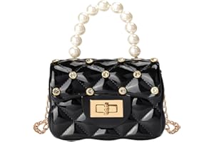 JUCHAO Toddler Purse Crossbody Bag with Pearls Handle Princess Handbags Shoulder Bag for Toddler Little Girls