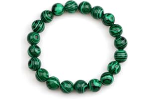 SIXDUTON Chakra Bracelet de Perles Malachite Unisexe Extensible Bracelet Pierres Précieuses Bijoux Femme, Bracelet Pierre Naturelle