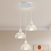 Lampadario A Sospensione E27 Ferro Paralume Moderno Contemporaneo Campana Bianco 33313 - Foto 2