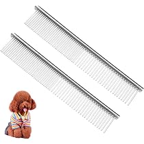 Peigne Pour Chien Et Chat – 2 En 1 Dents Fines Et Grosses – Acier Inoxydable – Démêlage Doux – Toilettage Quotidien