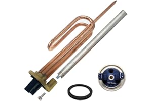GOLDMAN SERVICE Résistance Thermique électrique Flange + Anode magnésium + Joint Caoutchouc + vis de Fixation. Kit de Rechange pour Chauffe-Eau Compatible avec toutes les grandes marques. (1500W)