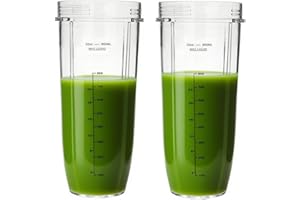 YUR1HELP 950ml Becher Ersatzteile Kompatibel mit Nutri Ninja Mixer Smoothie Maker CB350EU BN800EU BN750EU BN495EU BN751 BN800 BN801 SS351 SS401, für Ninja Mixer Zubehör Becher Tassen Ersatzteil (2Pcs)