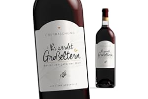 MANAHIA Flaschenetikett Grosseltern - Ihr werdet Grosseltern - 10x7cm - Schwangerschaft verkünden - Grosseltern Anzeige - Schwangerschaftsankündigung Oma - Opa